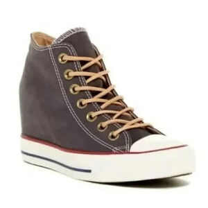 Converse Chuck Taylor Lux Mid Wedge Sneakers in Maroon